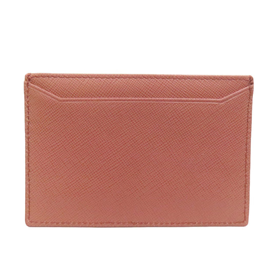 PRADA Card Case Safiano pink logo Women Used Authentic