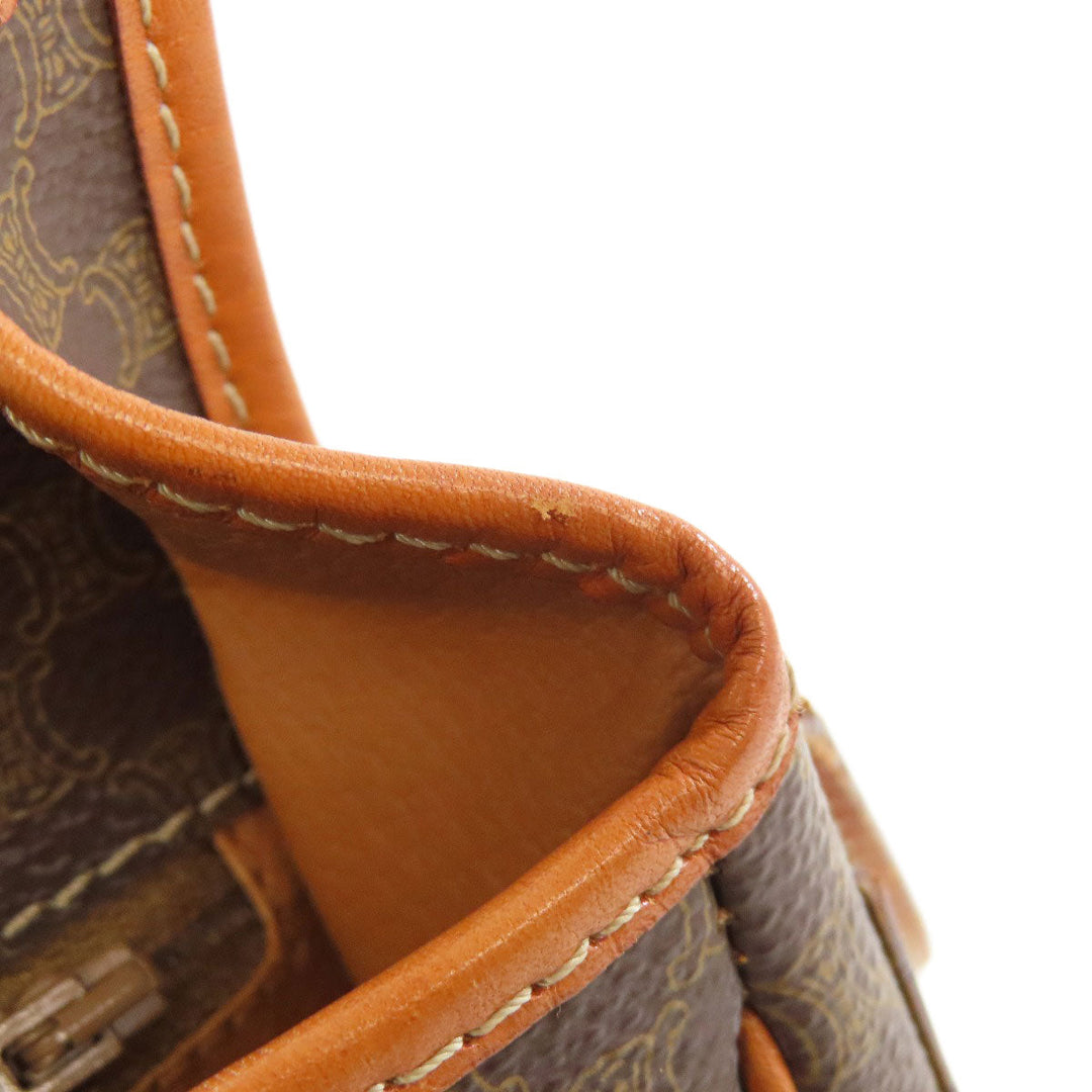 CELINE Shoulder Bag PVC Brown Macadam Pattern