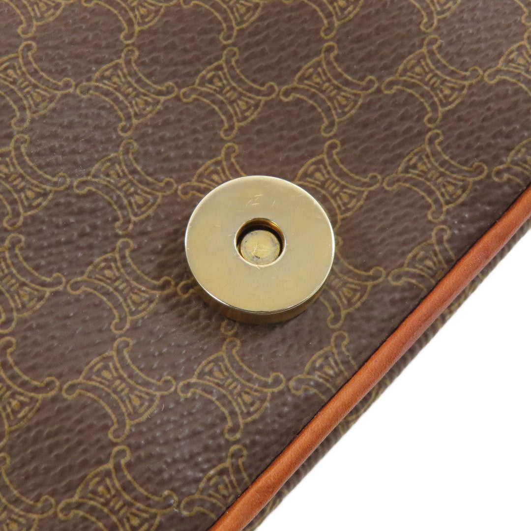 CELINE Shoulder Bag PVC Brown Macadam Pattern