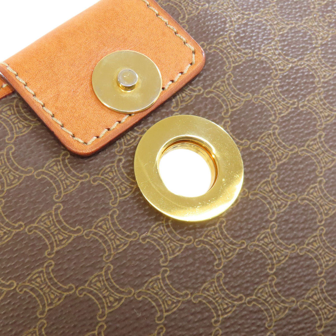 CELINE Shoulder Bag PVC Brown Macadam Pattern