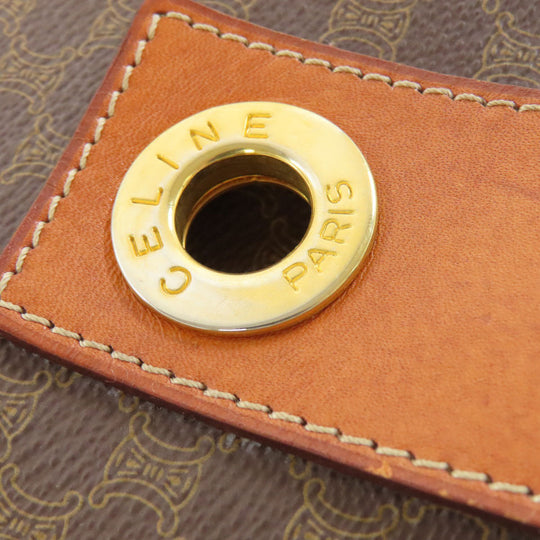 CELINE Shoulder Bag PVC Brown Macadam Pattern