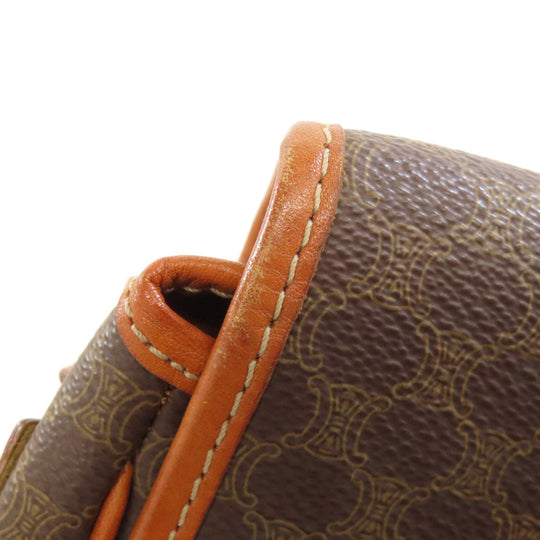 CELINE Shoulder Bag PVC Brown Macadam Pattern