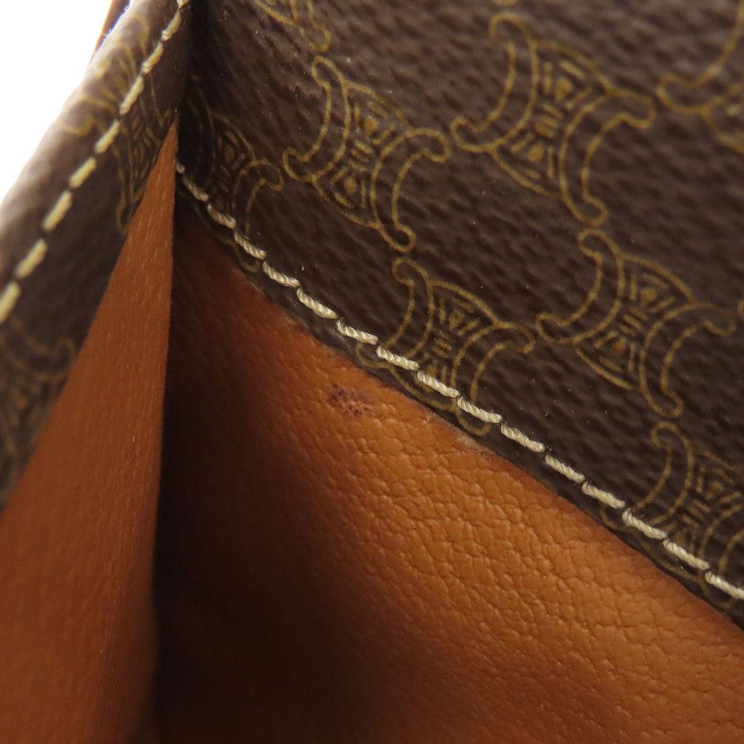 CELINE Shoulder Bag PVC Brown Macadam Pattern