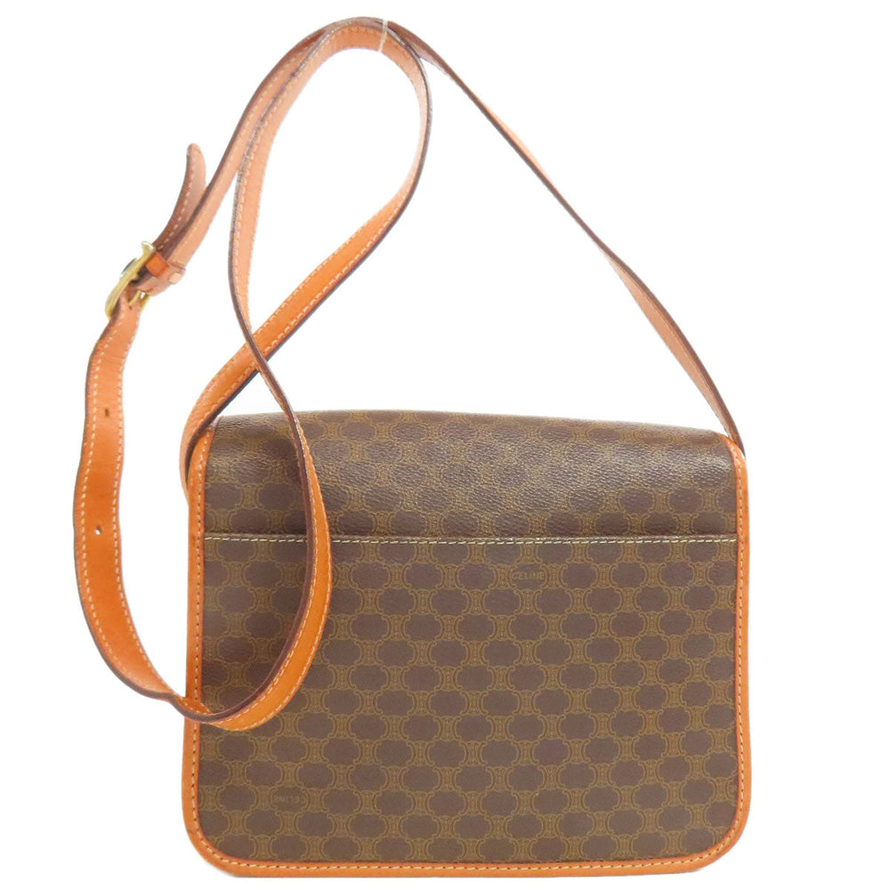 CELINE Shoulder Bag PVC Brown Macadam Pattern