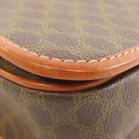 CELINE Shoulder Bag PVC Brown Macadam Pattern