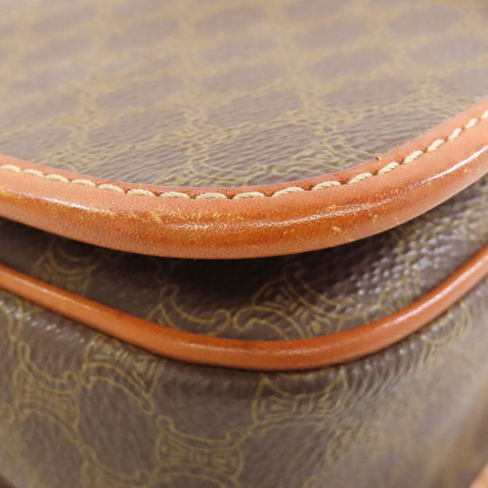 CELINE Shoulder Bag PVC Brown Macadam Pattern