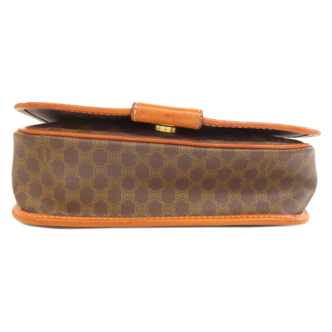 CELINE Shoulder Bag PVC Brown Macadam Pattern