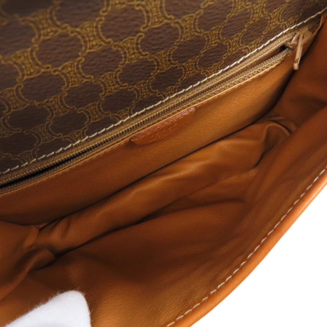 CELINE Shoulder Bag PVC Brown Macadam Pattern