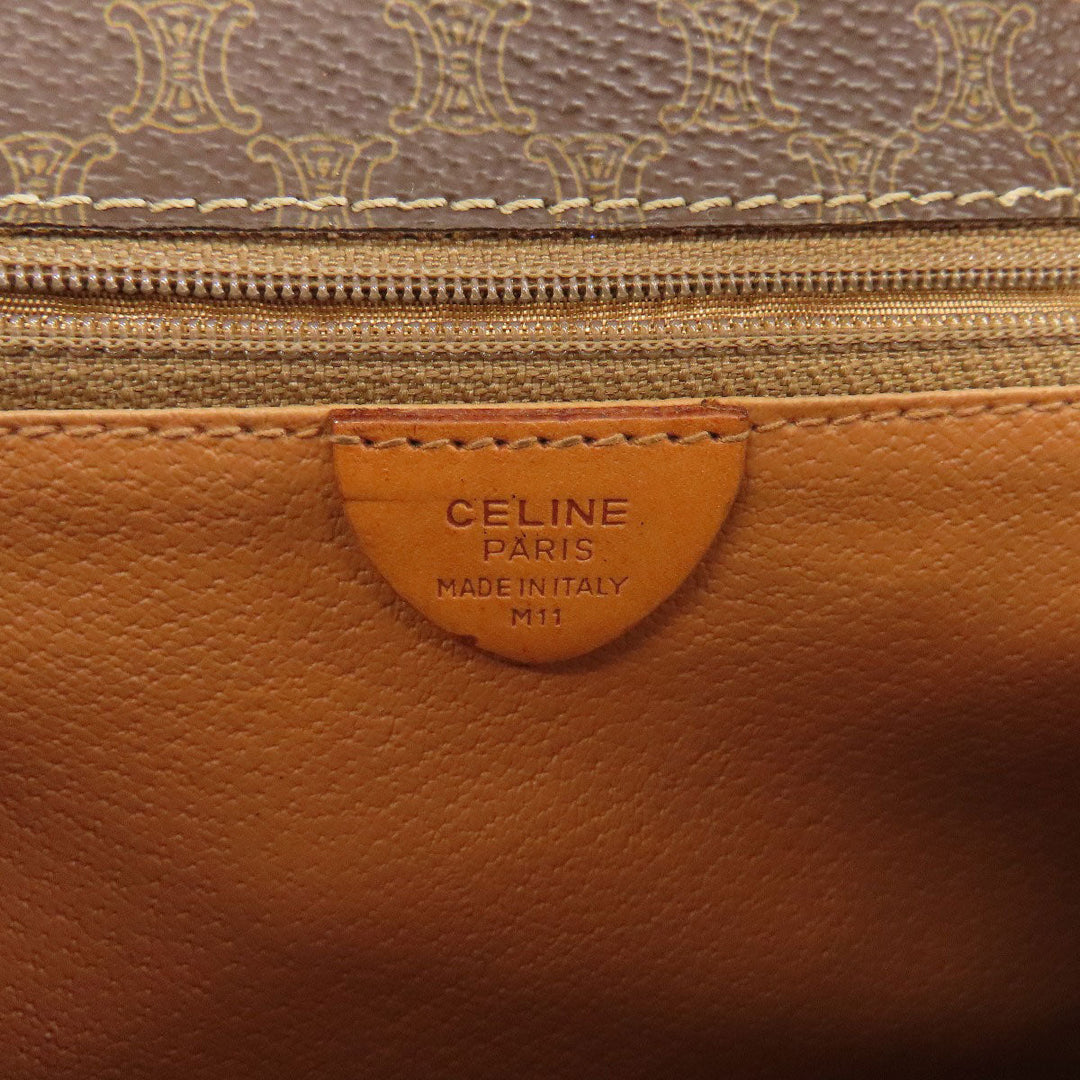 CELINE Shoulder Bag PVC Brown Macadam Pattern