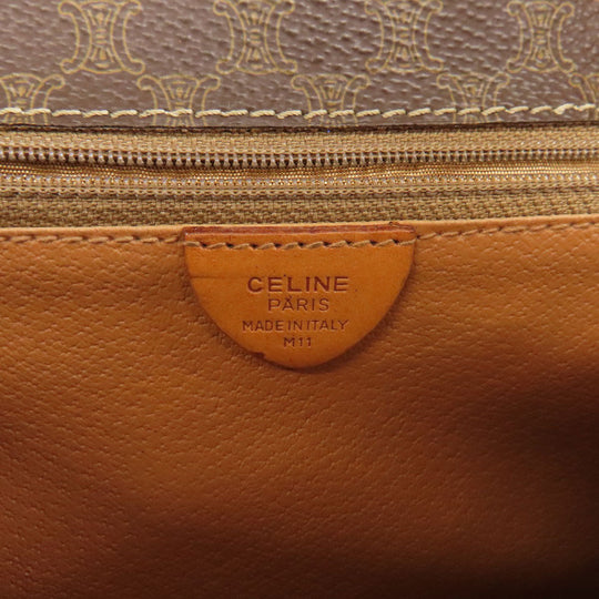 CELINE Shoulder Bag PVC Brown Macadam Pattern