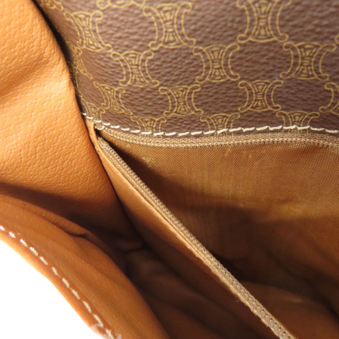 CELINE Shoulder Bag PVC Brown Macadam Pattern