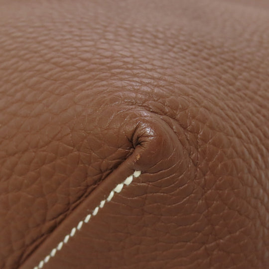 HERMES Tote Bag Taurillon Clemence Brown Double sense