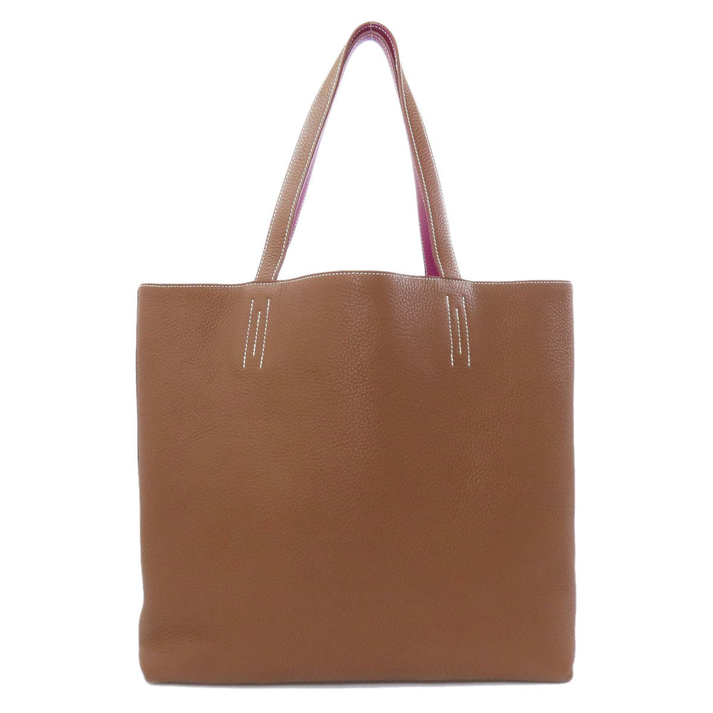 HERMES Tote Bag Taurillon Clemence Brown Double sense