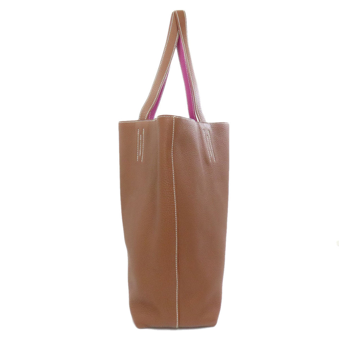 HERMES Tote Bag Taurillon Clemence Brown Double sense