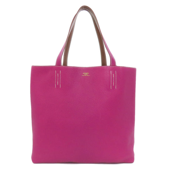 HERMES Tote Bag Taurillon Clemence Brown Double sense