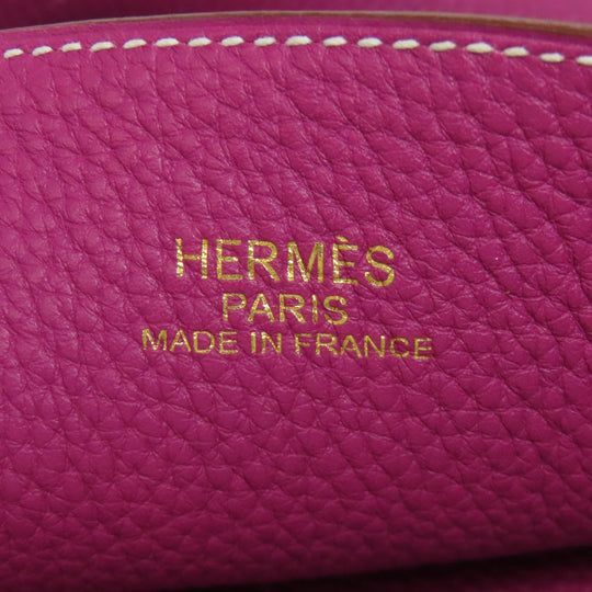 HERMES Tote Bag Taurillon Clemence Brown Double sense
