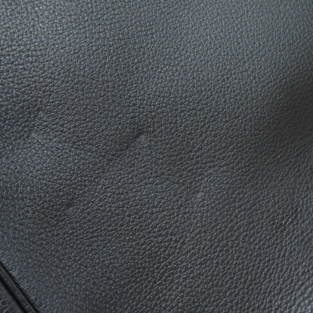 HERMES Shoulder Bag Calfskin black Christine SilverMetal