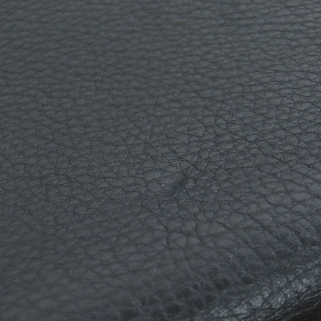 HERMES Shoulder Bag Calfskin black Christine SilverMetal