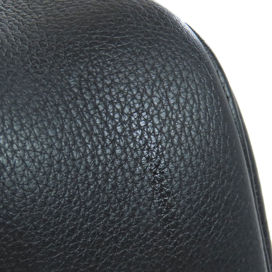 HERMES Shoulder Bag Calfskin black Christine SilverMetal