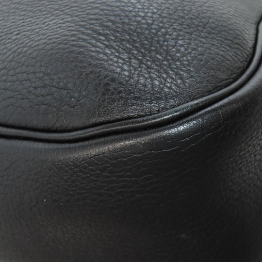 HERMES Shoulder Bag Calfskin black Christine SilverMetal