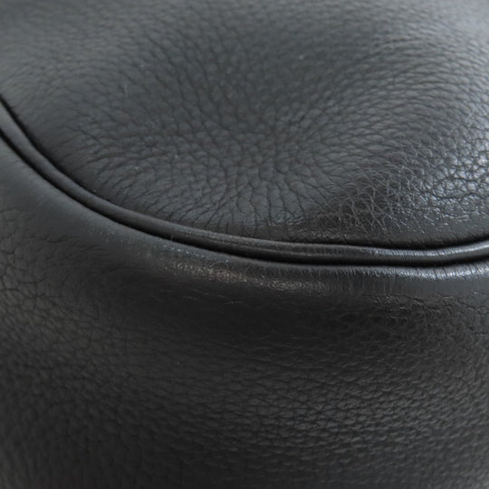 HERMES Shoulder Bag Calfskin black Christine SilverMetal