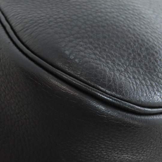HERMES Shoulder Bag Calfskin black Christine SilverMetal