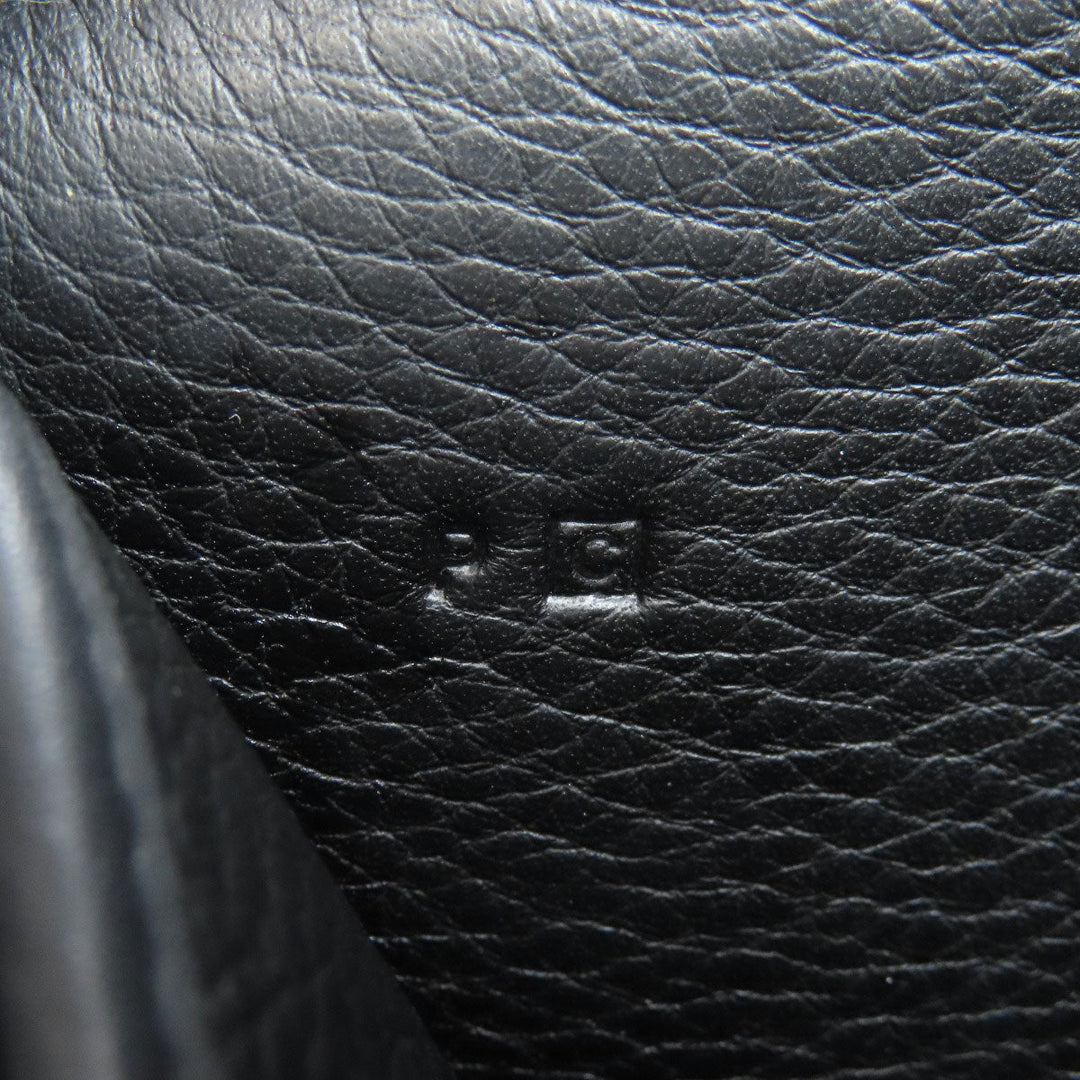 HERMES Shoulder Bag Calfskin black Christine SilverMetal