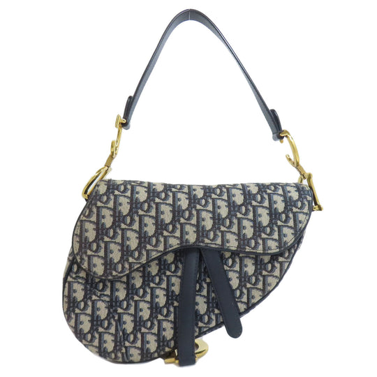 Christian Dior Handbag canvas Navy Trotter Pattern Women Used Authentic