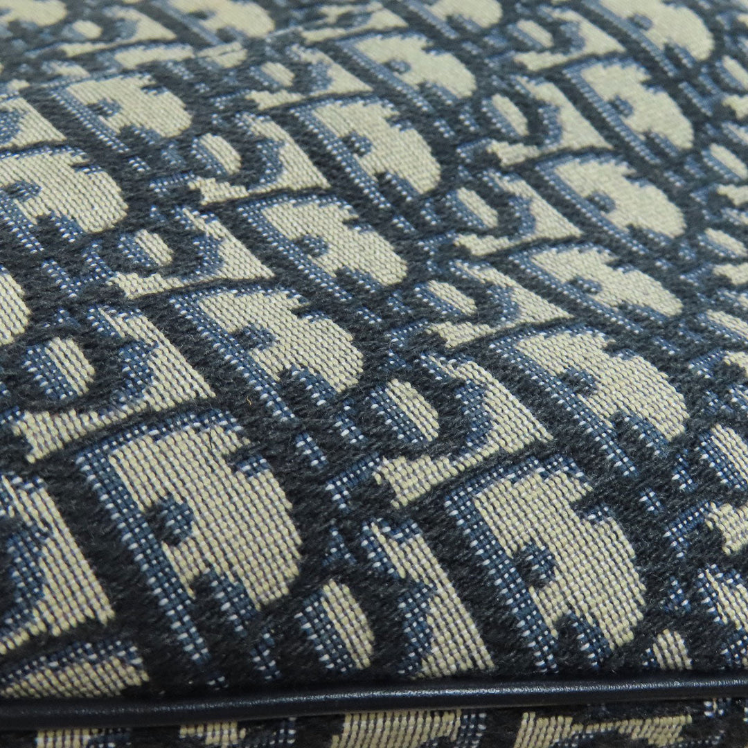 Christian Dior Handbag canvas Navy Trotter Pattern Women Used Authentic
