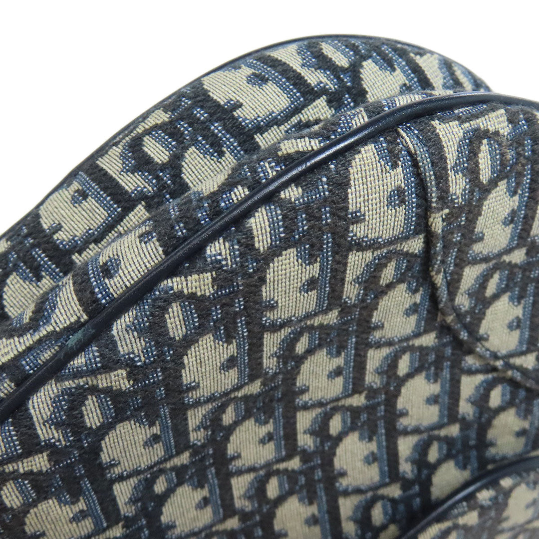 Christian Dior Handbag canvas Navy Trotter Pattern Women Used Authentic