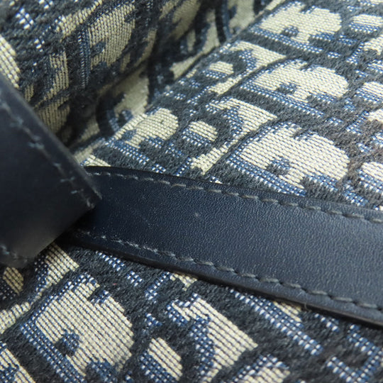 Christian Dior Handbag canvas Navy Trotter Pattern Women Used Authentic