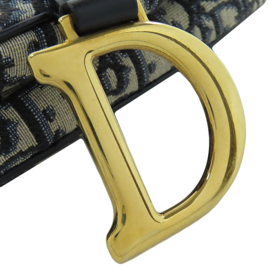 Christian Dior Handbag canvas Navy Trotter Pattern Women Used Authentic