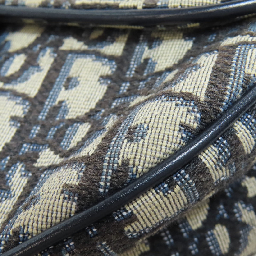 Christian Dior Handbag canvas Navy Trotter Pattern Women Used Authentic