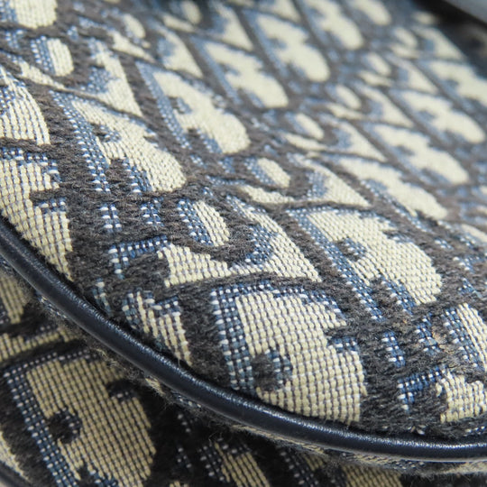 Christian Dior Handbag canvas Navy Trotter Pattern Women Used Authentic