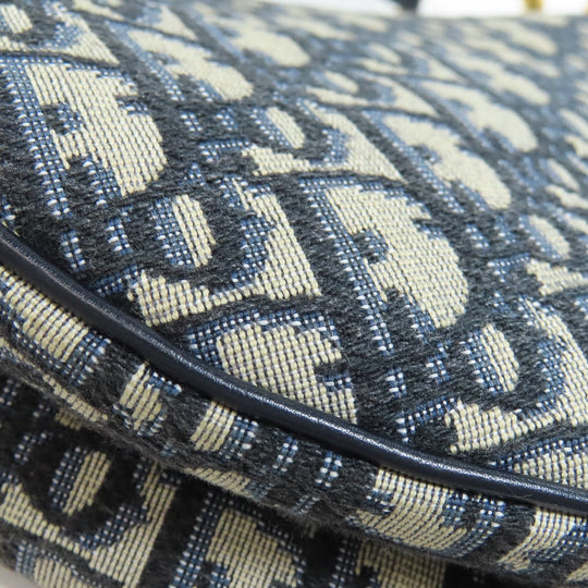 Christian Dior Handbag canvas Navy Trotter Pattern Women Used Authentic