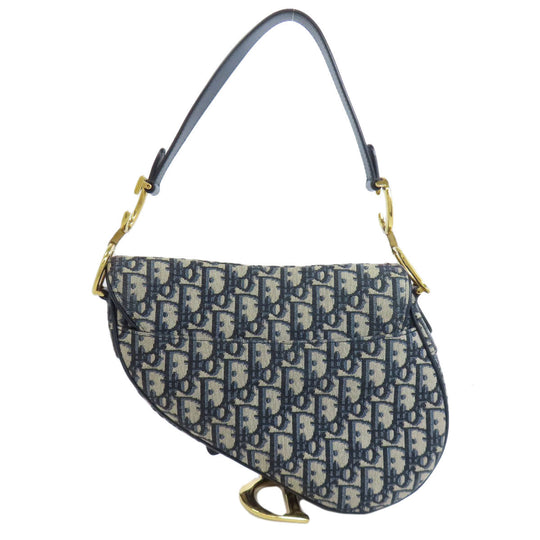 Christian Dior Handbag canvas Navy Trotter Pattern Women Used Authentic