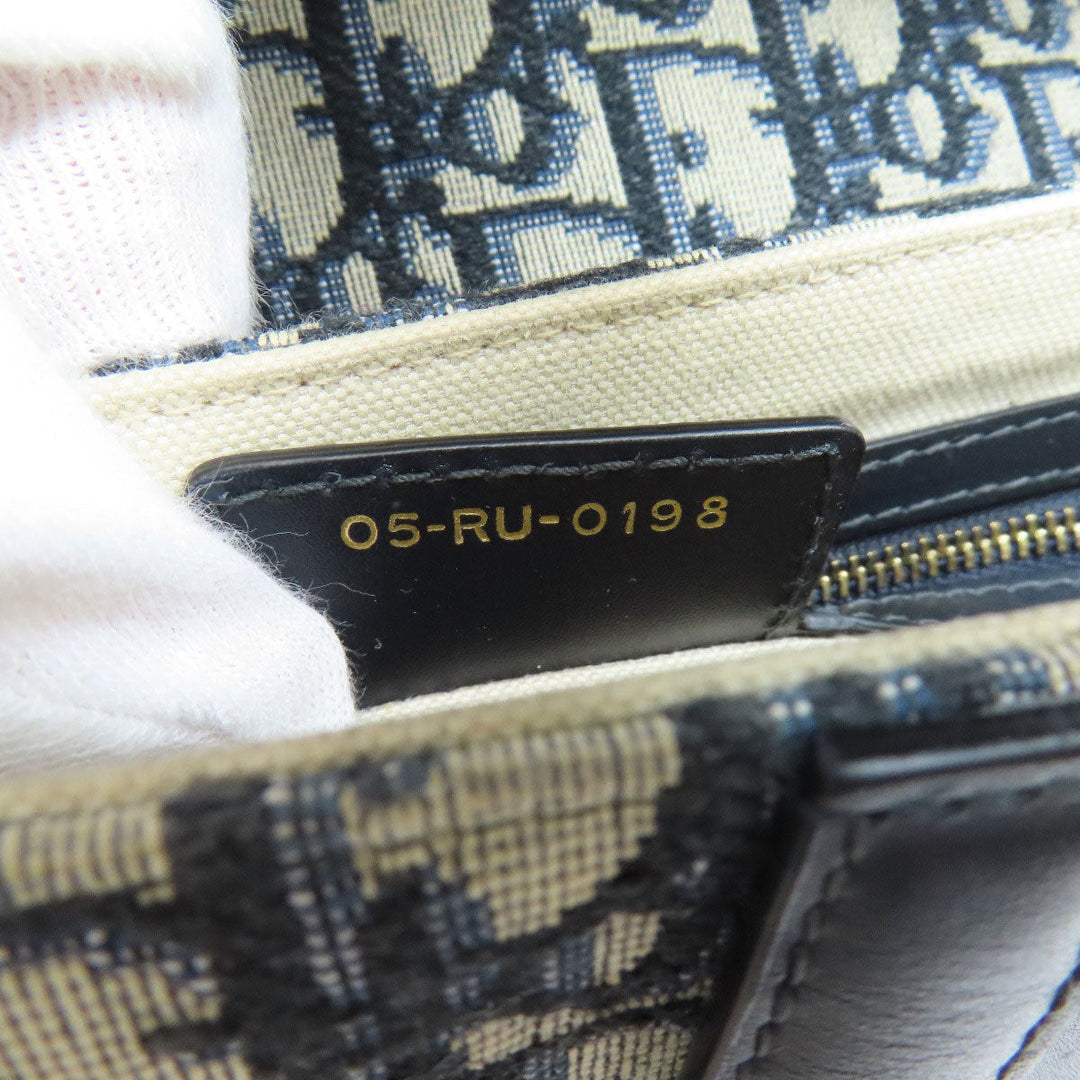 Christian Dior Handbag canvas Navy Trotter Pattern Women Used Authentic