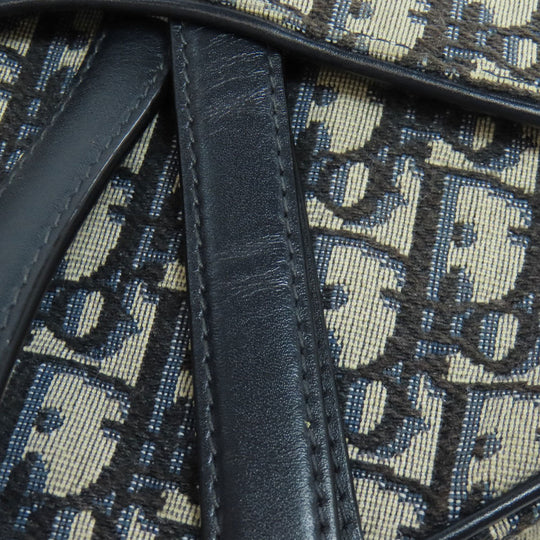 Christian Dior Handbag canvas Navy Trotter Pattern Women Used Authentic