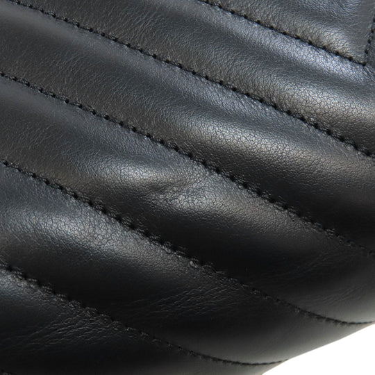 CHANEL Shoulder Bag lambskin black ChainShoulder Vstitch Gold Metal Women Used Authentic