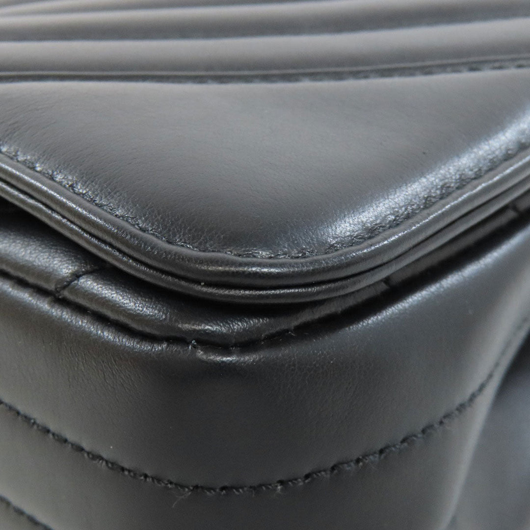 CHANEL Shoulder Bag lambskin black ChainShoulder Vstitch Gold Metal Women Used Authentic