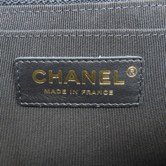 CHANEL Shoulder Bag lambskin black ChainShoulder Vstitch Gold Metal Women Used Authentic