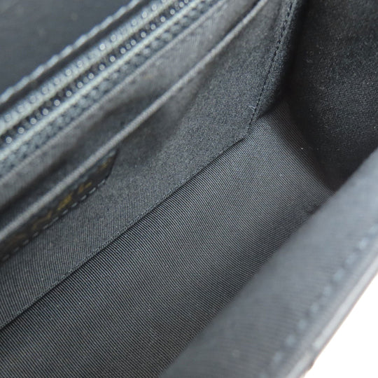 CHANEL Shoulder Bag lambskin black ChainShoulder Vstitch Gold Metal Women Used Authentic