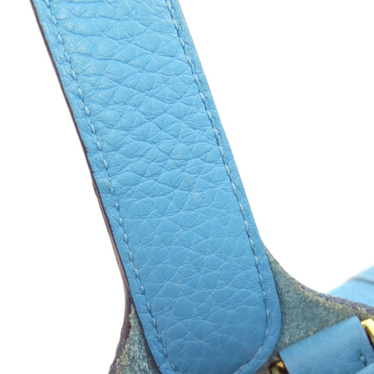 HERMES Handbag Taurillon Clemence blue Picotin Lock PM Gold Metal Women Used Authentic