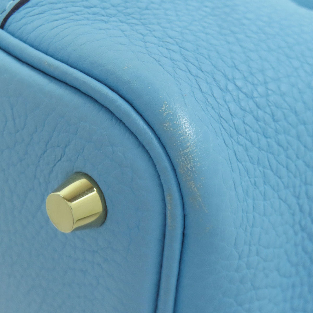 HERMES Handbag Taurillon Clemence blue Picotin Lock PM Gold Metal Women Used Authentic
