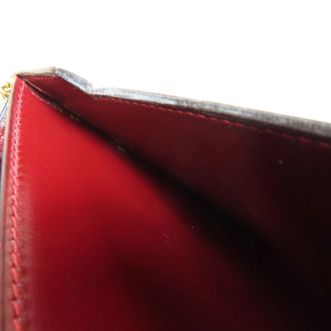 HERMES Shoulder Bag Box scarf Red Riddi Gold Metal Women Used Authentic