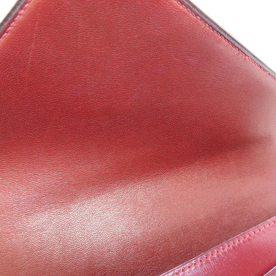 HERMES Shoulder Bag Box scarf Red Riddi Gold Metal Women Used Authentic