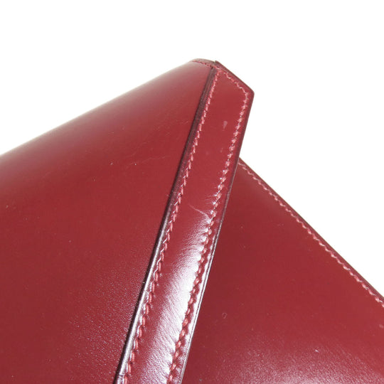 HERMES Shoulder Bag Box scarf Red Riddi Gold Metal Women Used Authentic