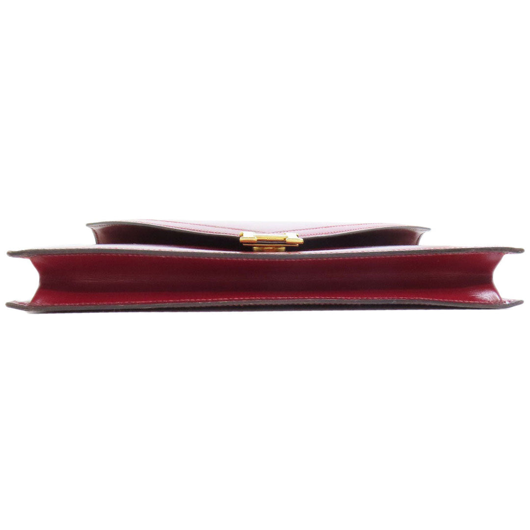 HERMES Shoulder Bag Box scarf Red Riddi Gold Metal Women Used Authentic