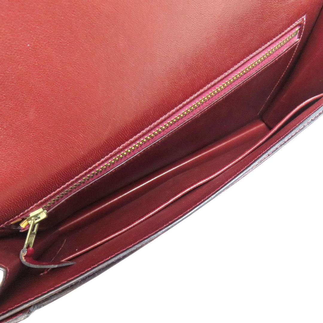 HERMES Shoulder Bag Box scarf Red Riddi Gold Metal Women Used Authentic