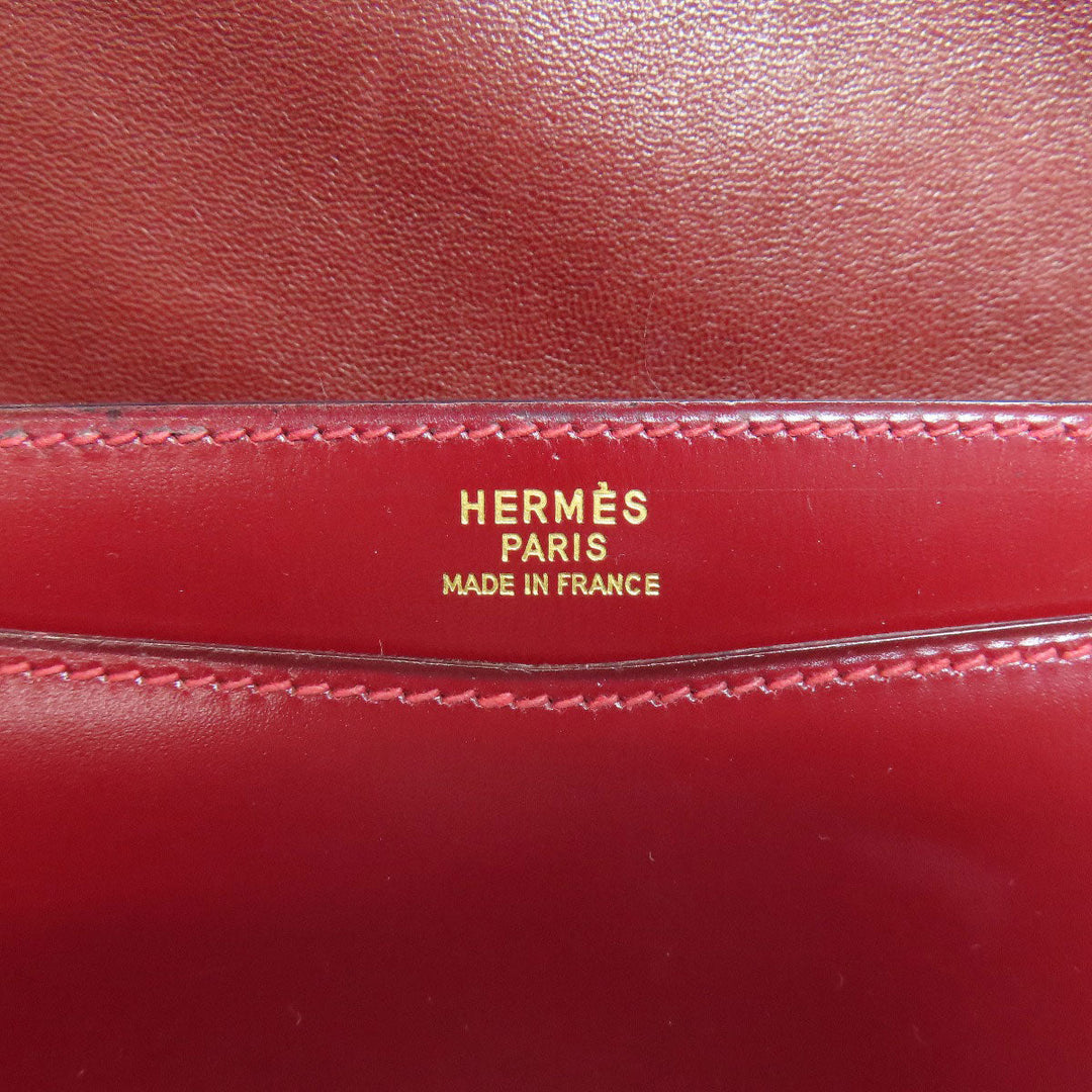HERMES Shoulder Bag Box scarf Red Riddi Gold Metal Women Used Authentic
